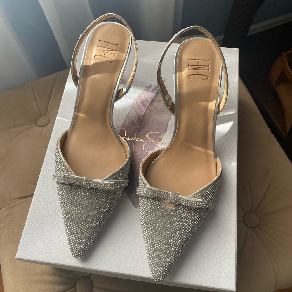 INC kitten heels sling back shoes size 8